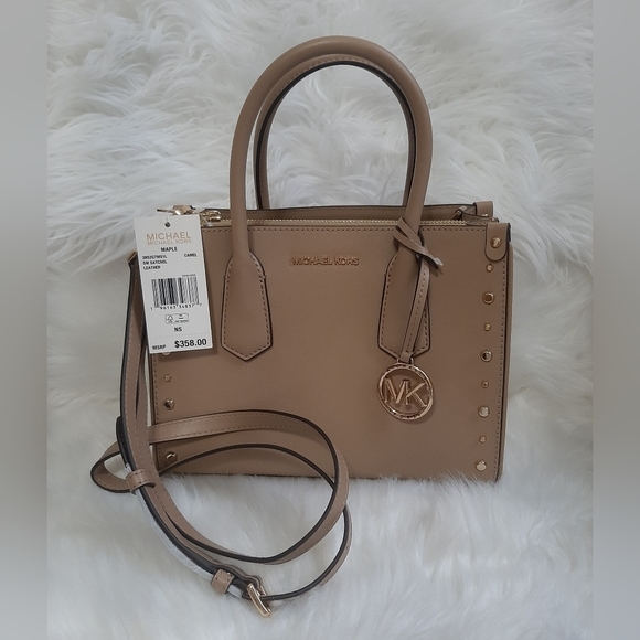 MICHAEL Michael Kors Handbags - NWT Michael Kors Maple Studded Leather Sm Satchel Crossbody Bag